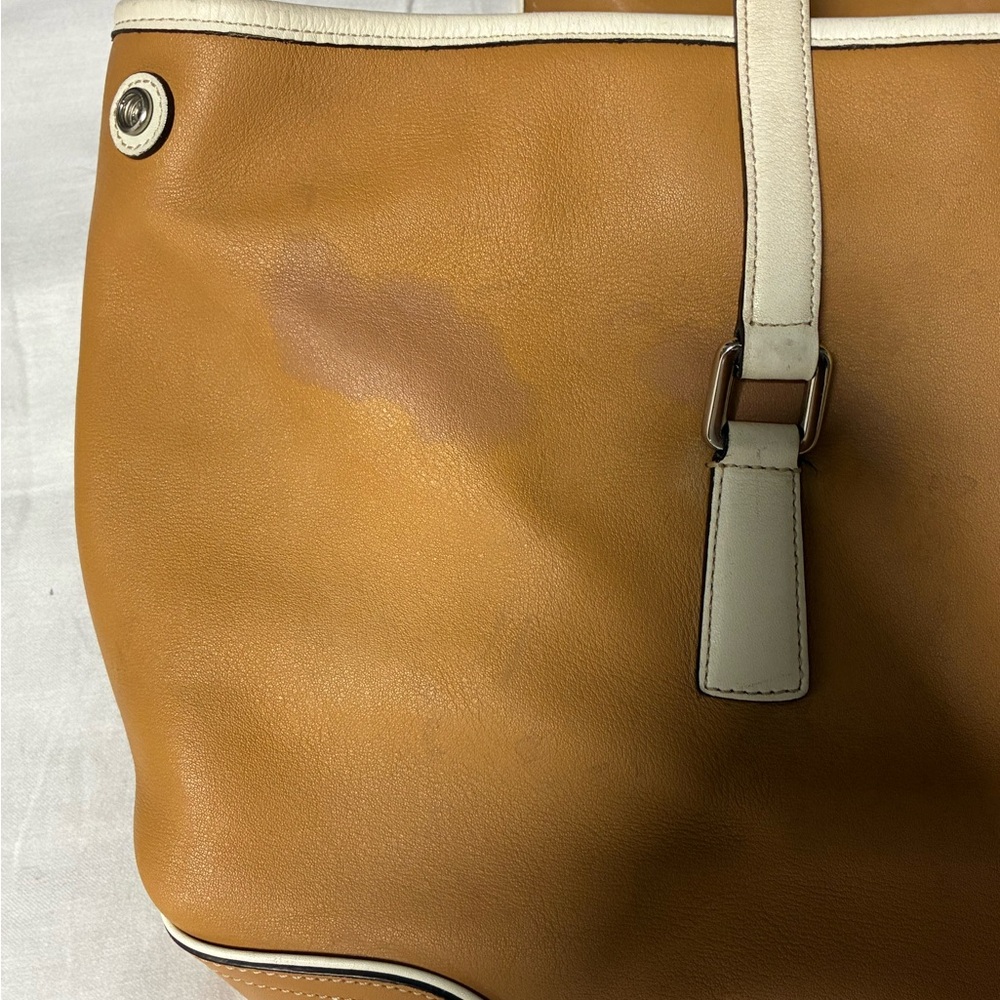 COACH | Leatherware 5142 | Caramel & Cream Leather Satchel | Y2K Equestrian Luxe - Picture 13 of 16